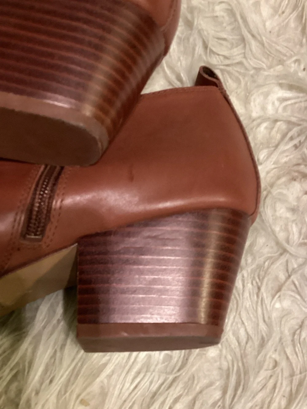 Franco Sarto Brown Leather Ankle Booties